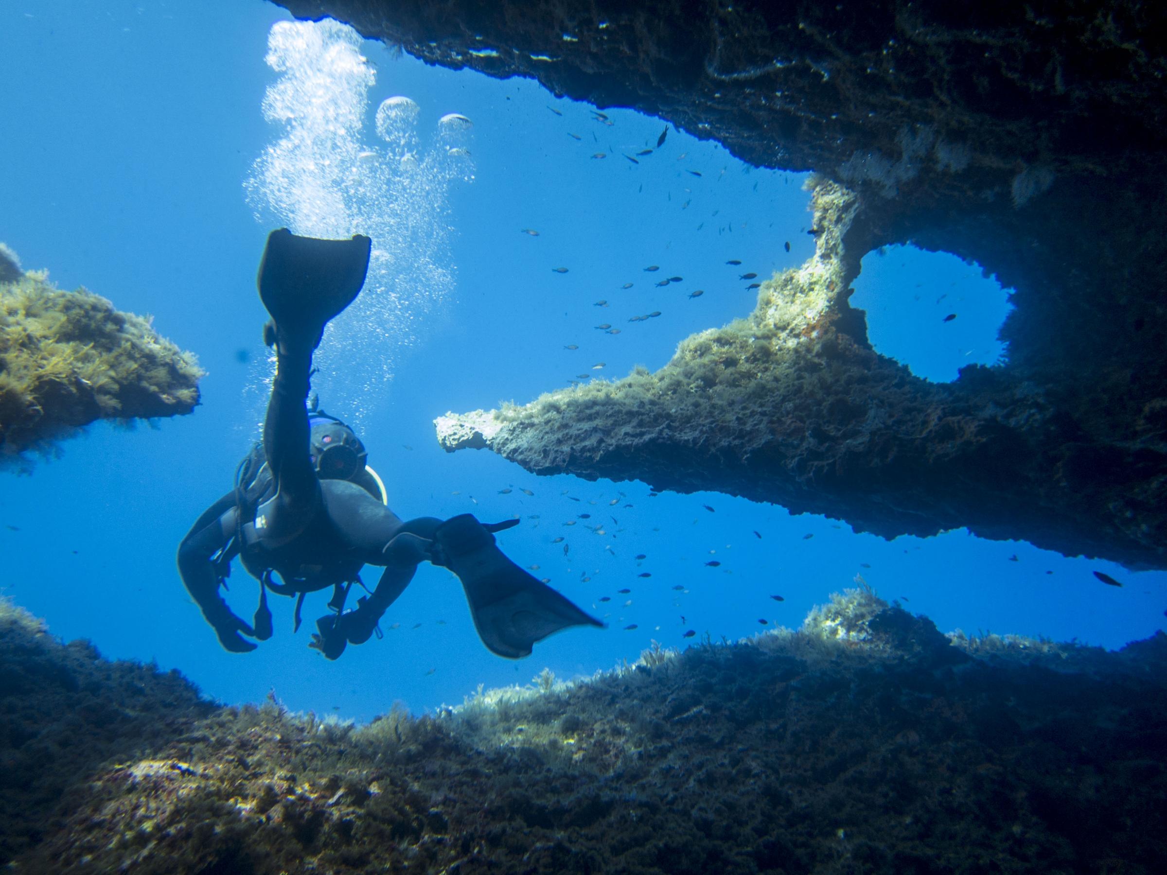 Diver in Santa Marija Caves